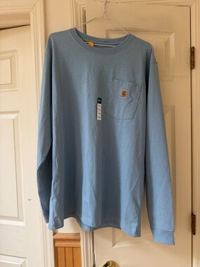 Carhartt Light Blue Long-Sleeve Pocket Tee